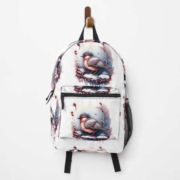 Item preview, Beautiful winter bird with flowers and snow in pastel colors designed and sold by EdeniaArtStudio.