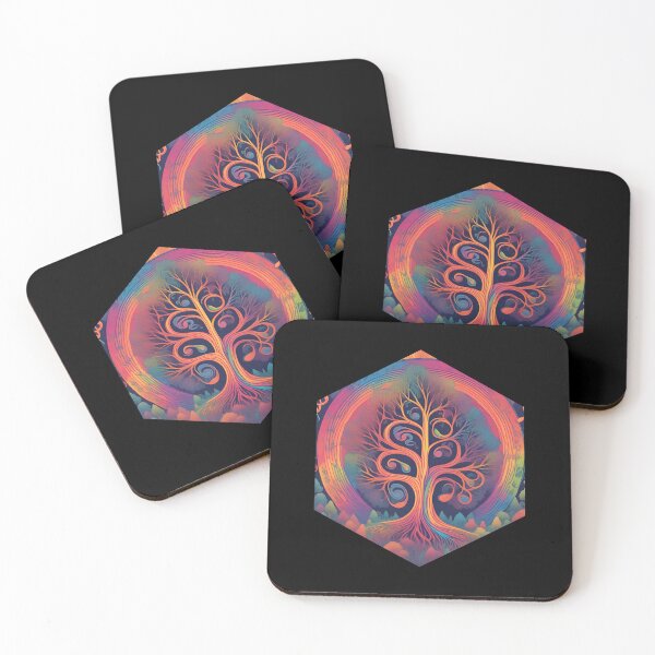 Item preview, Colorful Psychedelic Music in Nature with Trees in a Hexagon designed and sold by TreetopStudios.