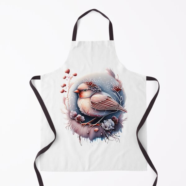 Item preview, Beautiful winter bird with flowers and snow in pastel colors designed and sold by EdeniaArtStudio.