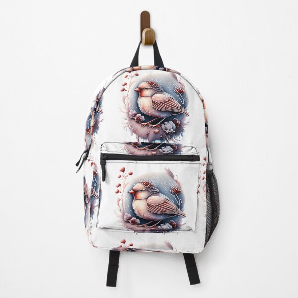 Item preview, Beautiful winter bird with flowers and snow in pastel colors designed and sold by EdeniaArtStudio.