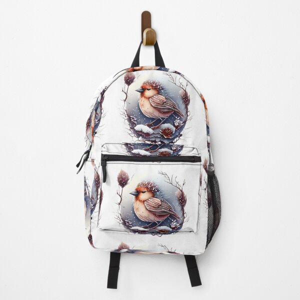 Item preview, Beautiful winter bird with flowers and snow in pastel colors designed and sold by EdeniaArtStudio.
