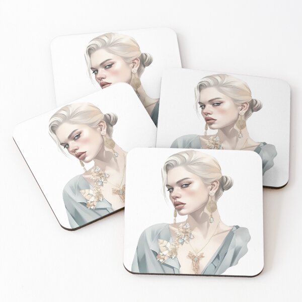 Item preview, "Radiant Allure: Portrait of a Fair-Haired Beauty" designed and sold by Anastasiia Yurevych.