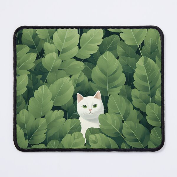 Item preview, White cat in leaves designed and sold by sakurashorty.