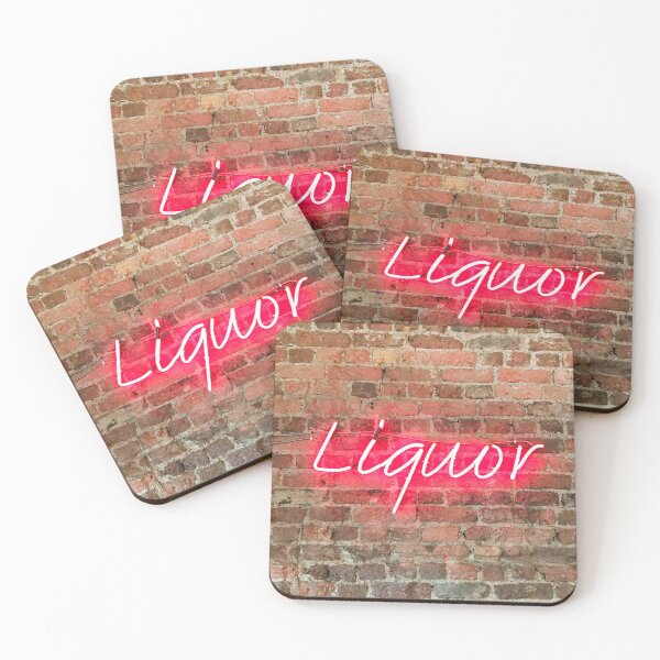 Item preview, Liquor Red Neon Sign, Brick Wall designed and sold by newburyboutique.