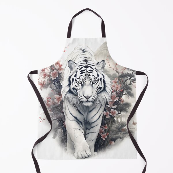 Item preview, Stunning white tiger in japanese style print designed and sold by dcrc.