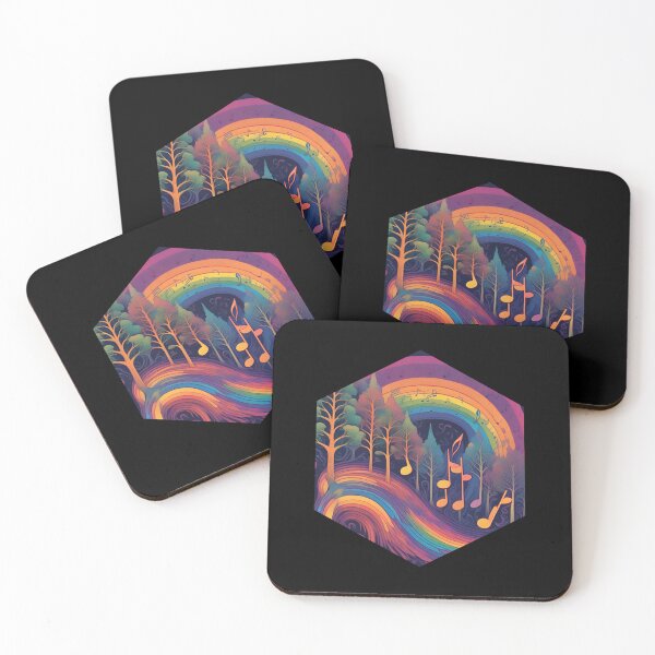 Item preview, Colorful Psychedelic Music in Nature with Trees in a Hexagon designed and sold by TreetopStudios.