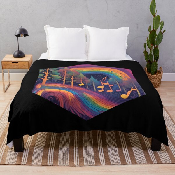Item preview, Colorful Psychedelic Music in Nature with Trees in a Hexagon designed and sold by TreetopStudios.
