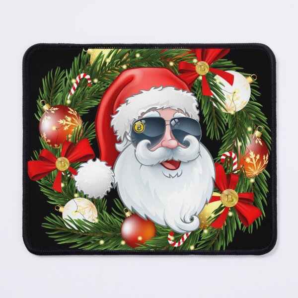 Item preview, Santa Clause Christmas Wreath - Bitcoin Logo designed and sold by GetCryptoSwag.