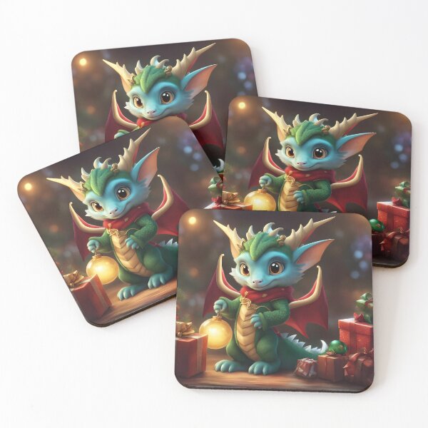 Item preview, Cute Christmas Dragon with Gifts designed and sold by Everything Dragon Shop.