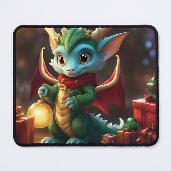 Item preview, Cute Christmas Dragon with Gifts designed and sold by Everything Dragon Shop.