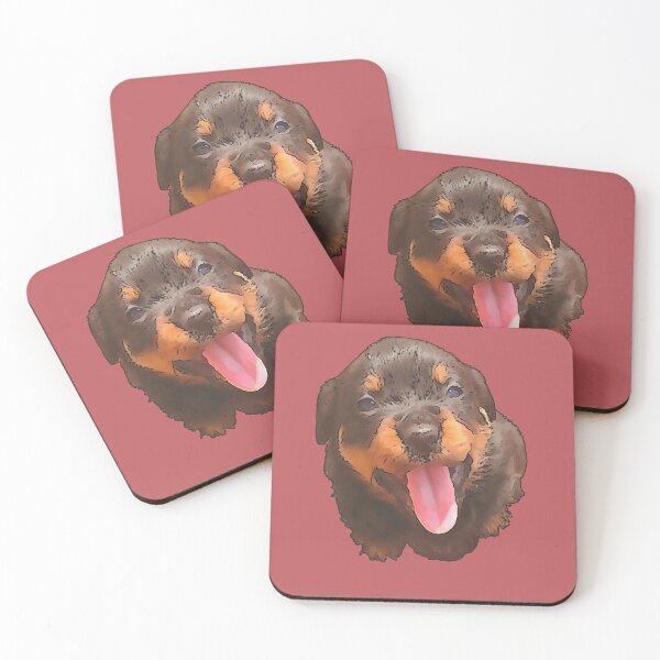Item preview, Cartoon Style Nerdy Rottweiler Puppy Sticking Tongue Out designed and sold by taiche.