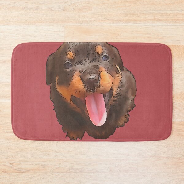 Item preview, Cartoon Style Nerdy Rottweiler Puppy Sticking Tongue Out designed and sold by taiche.
