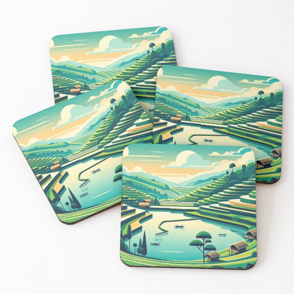 Item preview, Serene Valley: A Stylized Landscape Illustration designed and sold by RyanBelandres.