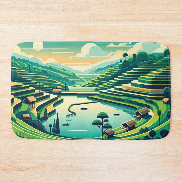 Item preview, Serene Valley: A Stylized Landscape Illustration designed and sold by RyanBelandres.
