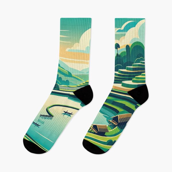 Item preview, Serene Valley: A Stylized Landscape Illustration designed and sold by RyanBelandres.