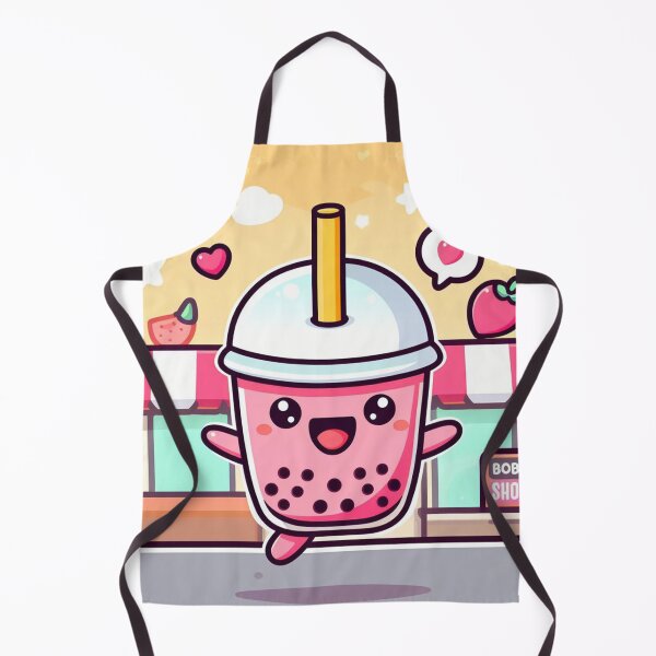 Item preview, stawberry banada bubble tea with boba shop designed and sold by SaraDatCool.