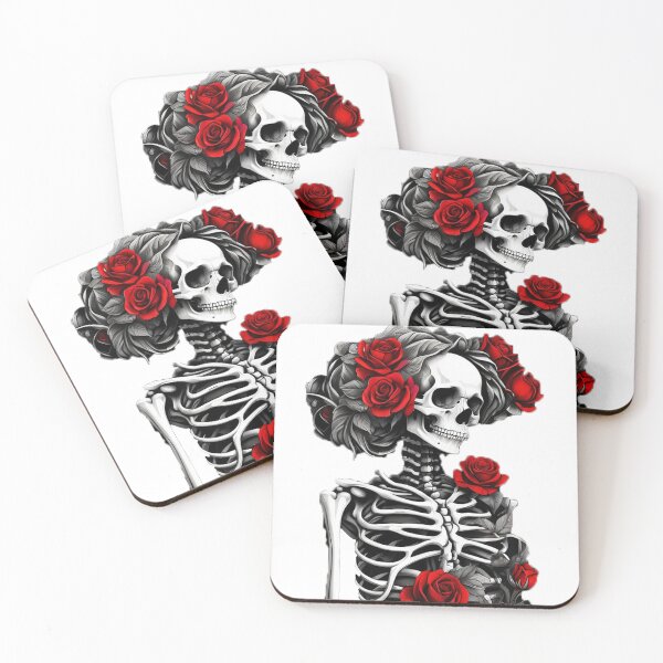 Item preview, Skeleton Embraced by Red Rose Branches designed and sold by Design-Pioneers.