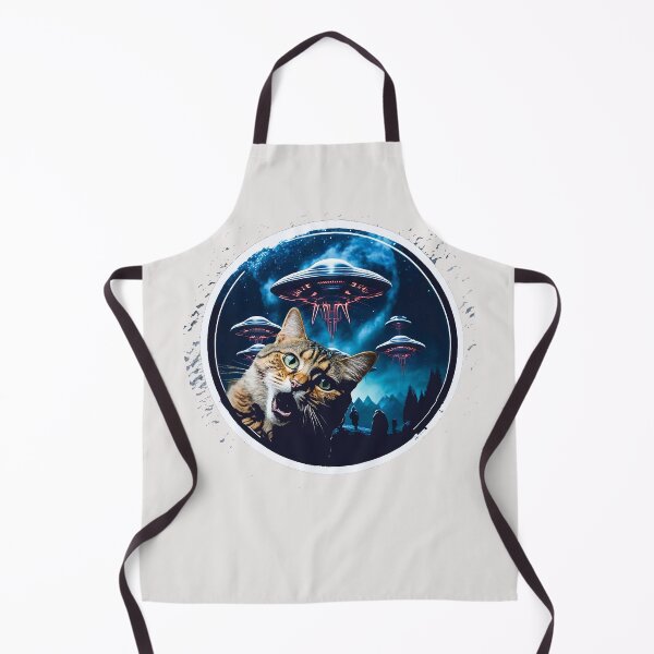 Item preview, Cat surprised by alien invasion UFO  designed and sold by erozzz.