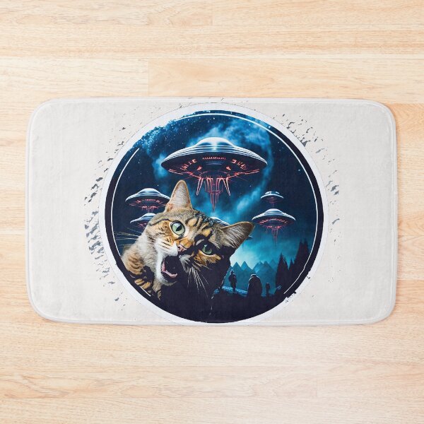 Item preview, Cat surprised by alien invasion UFO  designed and sold by erozzz.
