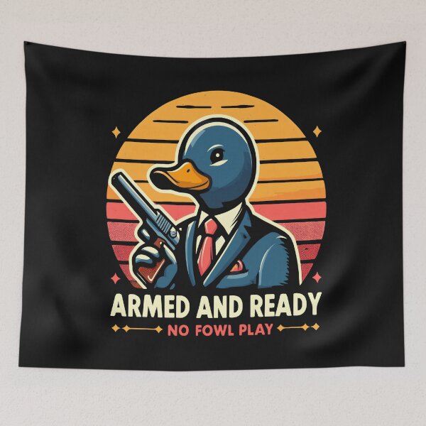 Item preview, Funny Duck Armed And Ready designed and sold by KitonicTees.