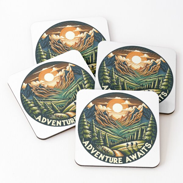 Item preview, Adventure Awaits - Vintage Mountain Hiking Badge designed and sold by RyanBelandres.