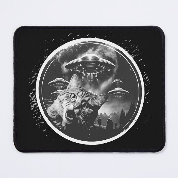 Item preview, Alien invasion UFOs and surprised cat designed and sold by erozzz.