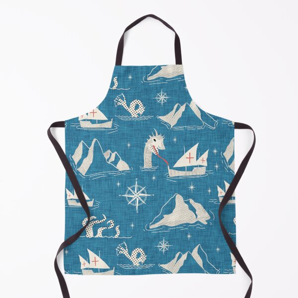Item preview, Medieval Nautical Sea Creatures Map Blue designed and sold by susycosta.