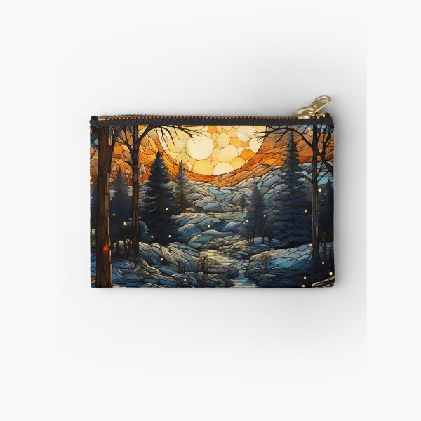Item preview, Stained Glass Full Moon Over Snowy Forest designed and sold by Matt's Artificial Nature.