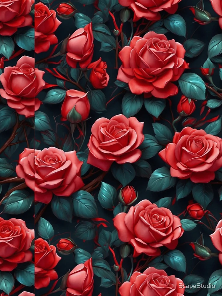 Thumbnail 4 of 4, iPhone Case, Red Roses designed and sold by ScapeStudio.