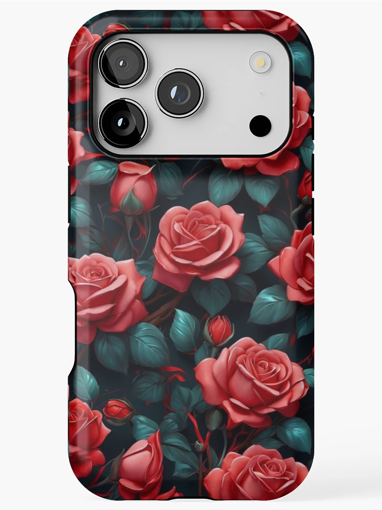 Thumbnail 1 of 4, iPhone Case, Red Roses designed and sold by ScapeStudio.