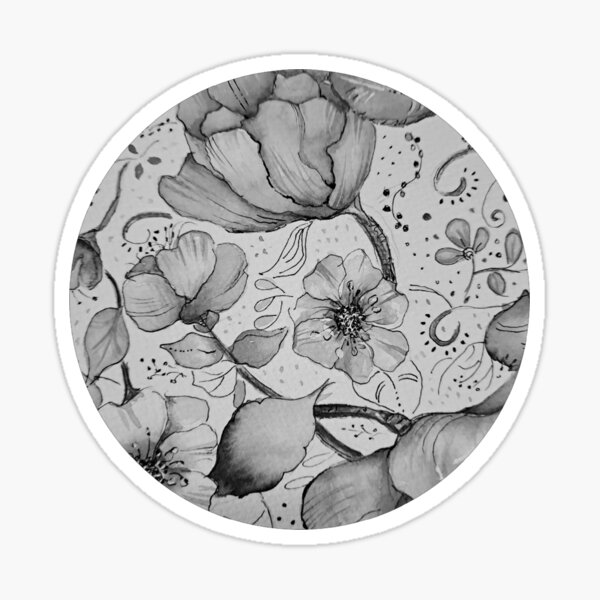 White and gray Sticker