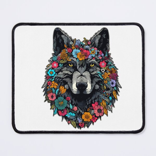 Item preview, Wolf with flowers designed and sold by IsaMarina.