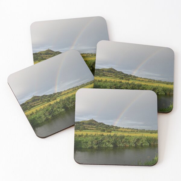 Item preview, glastonbury tor and rainbow designed and sold by flyingduckmedia.
