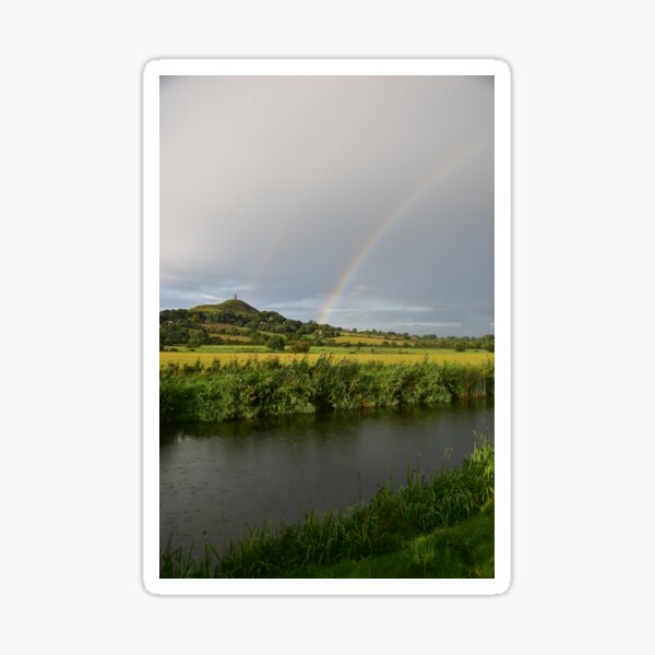 Item preview, glastonbury tor and rainbow designed and sold by flyingduckmedia.