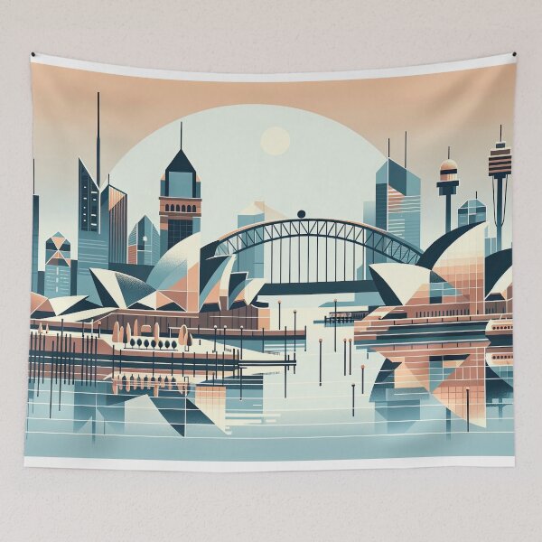 Item preview, Sydney Skyline Elegance - Geometric Digital Art designed and sold by RyanBelandres.