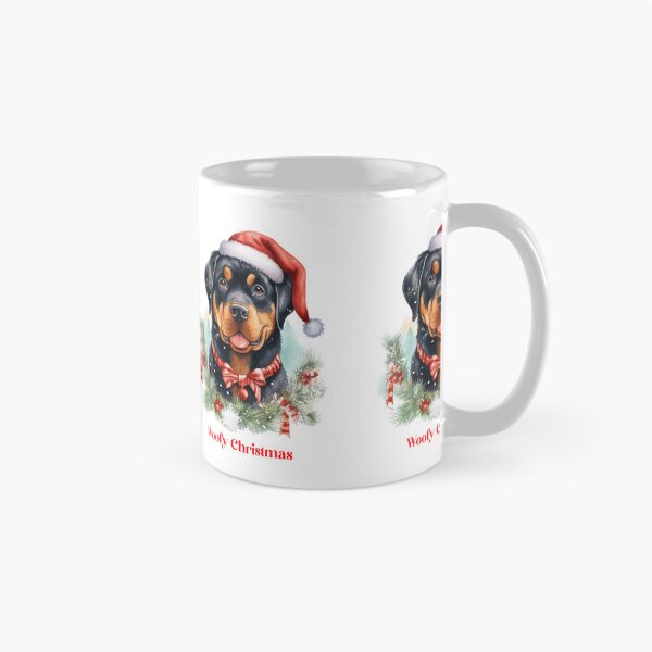 Item preview, Rottweiler Dog In Santa Hats Christmas Xmas wish Corgi Dog Lover Woofy Christmas designed and sold by OliveAndSnow.