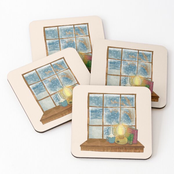 Item preview, winter coffee window (bookmas) designed and sold by BookishSpace1.