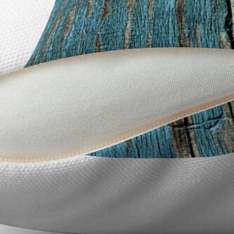 Alternate view of Rustic wood effect shabby print in turquoise Throw Pillow