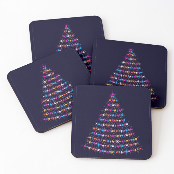 Item preview, Christmas tree. Pattern of bright sparkling magical neon multi-colored particles, sparks and stars shining with special light. designed and sold by NataliaVVV.