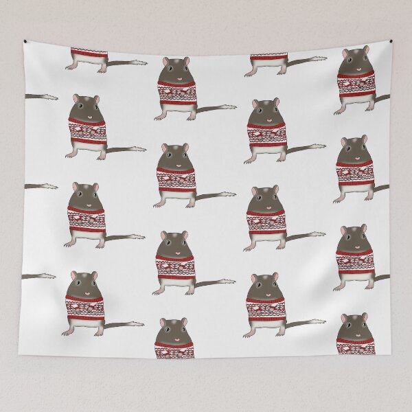 Item preview, Cute brown gerbil wearing christmas jumper  designed and sold by Becky-Marie.