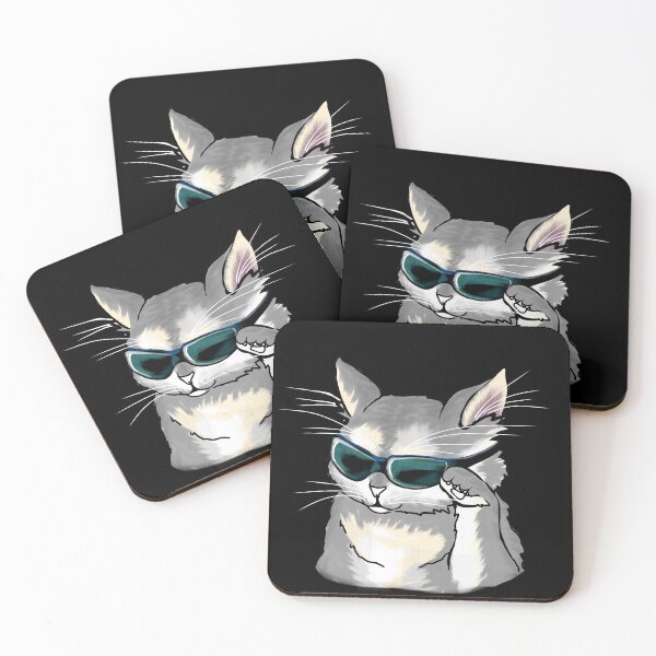 Item preview, Gray kitten with glasses  designed and sold by Ranydrawings.