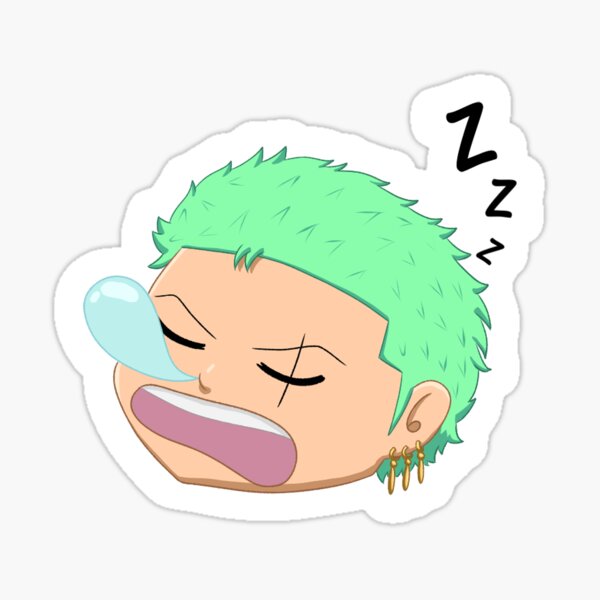 one piece sleeping zoro Sticker for Sale by mayvsantillan