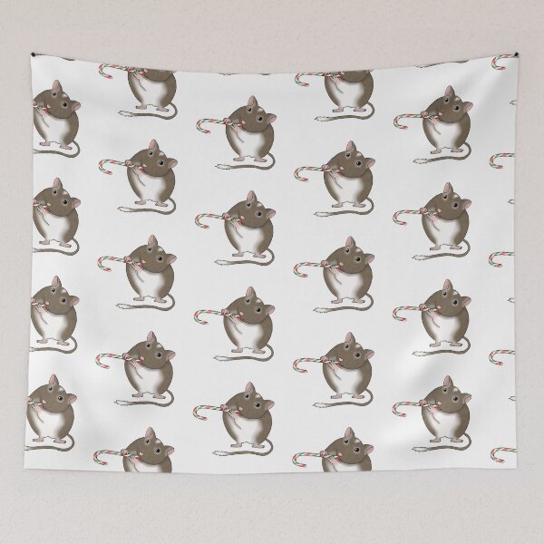 Item preview, Cute brown gerbil with a candy cane designed and sold by Becky-Marie.