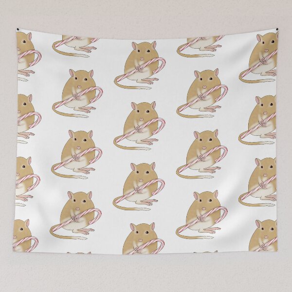 Item preview, Cute golden gerbil with a candy cane designed and sold by Becky-Marie.