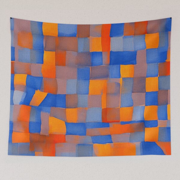 Item preview, blue-orange-red designed and sold by MoxisWatercolor.