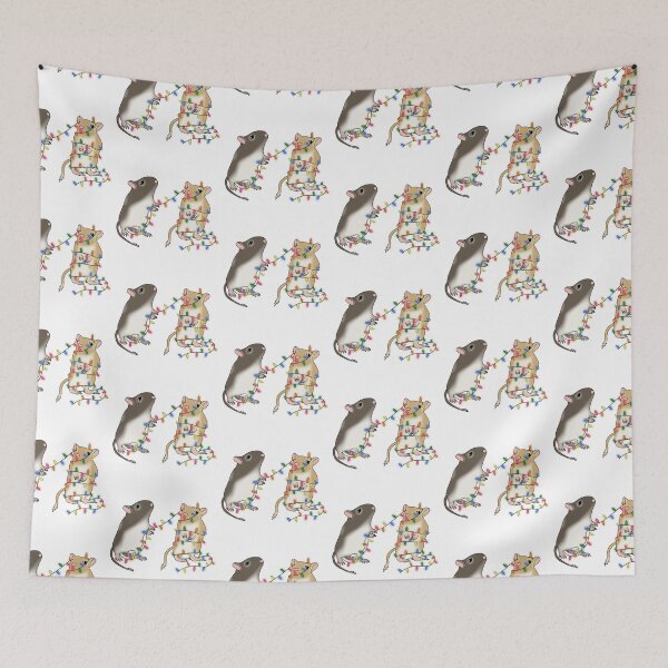 Item preview, Two cute gerbils with colourful christmas lights  designed and sold by Becky-Marie.
