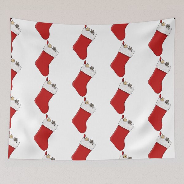 Item preview, Two cute gerbils in red Christmas stocking  designed and sold by Becky-Marie.