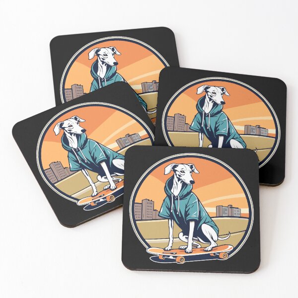 Item preview, Whippet on a Skateboard Wearing a Hoodie designed and sold by Ameiva-Apparel.