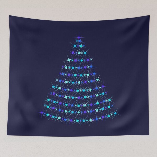 Item preview, Christmas tree. Pattern of bright sparkling magical neon multi-colored particles, sparks and stars shining with special light. designed and sold by NataliaVVV.