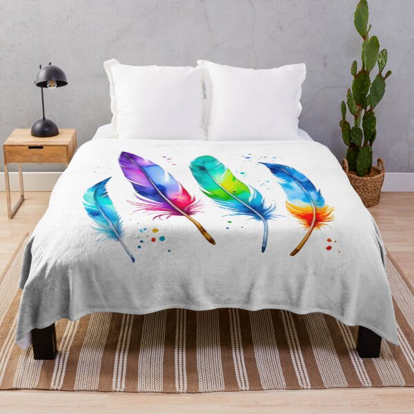 Artikelvorschau, Bunte Vogelfedern im Aquarellstil entworfen und verkauft von Nippitchaya.